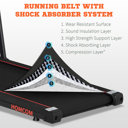 Foldable Walking Treadmill Aerobic Exercise Machine w/ LED Display, for Home Fitness Studio, Training Room