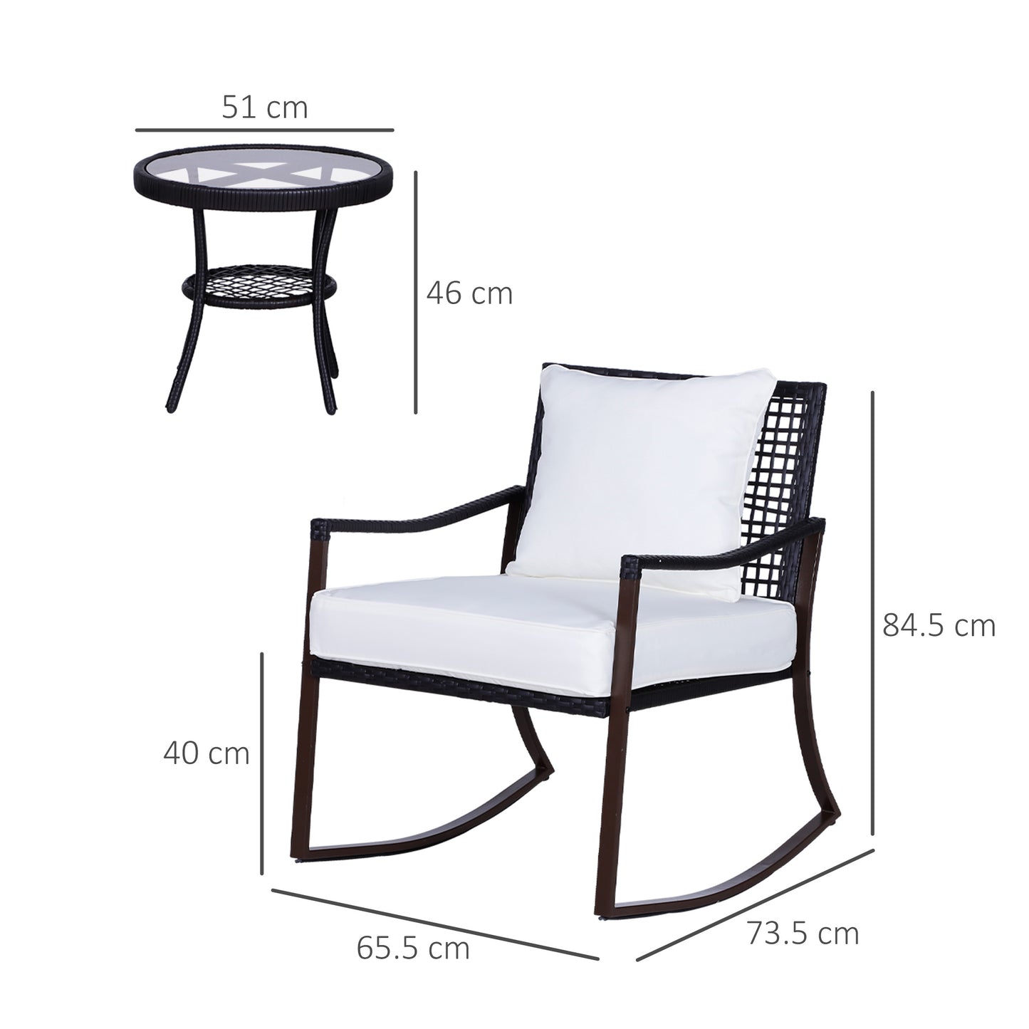 Rattan Rocking Chair Set