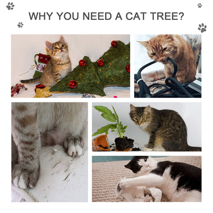 Cat Tree for Indoor Cats Kitten Kitty Scratching Scratcher Post Climbing Tower Activity Center House Cream