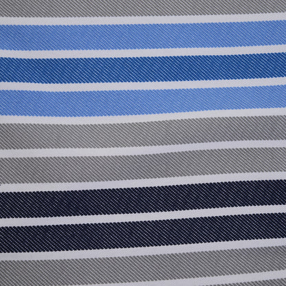 Set of 2 Outdoor Garden Patio 2-3 Seater Bench Swing Chair Cushion Seat Pad Mat Replacement 120L x 50W x 5T cm - Blue Stripes