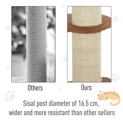 91cm Cat Tree for Indoor Cats Kitten Activity Center Play Tower Perches Sisal Scratching Post Lamb Cashmere Brown