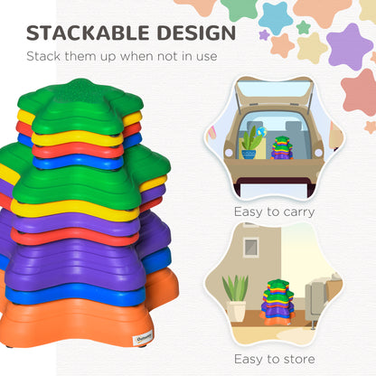 11pcs Balance Stepping Stones for Kids Starfish Style Non-slip Obstacle Course Stackable Balance Blocks Encourage Toddler Balance