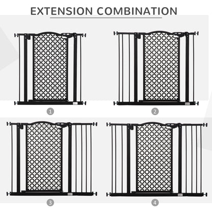 74-105 cm Pressure Fit Safety Gate for Doorways and Staircases, Dog Gate, Pet Barrier for Hallways with Auto Close, Double Locking, 2 Extensions