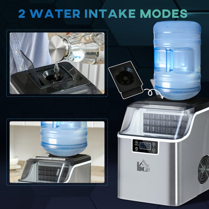 3.2L Compact Ice Machine, with LCD Screen and Accessories - Silver-Tone