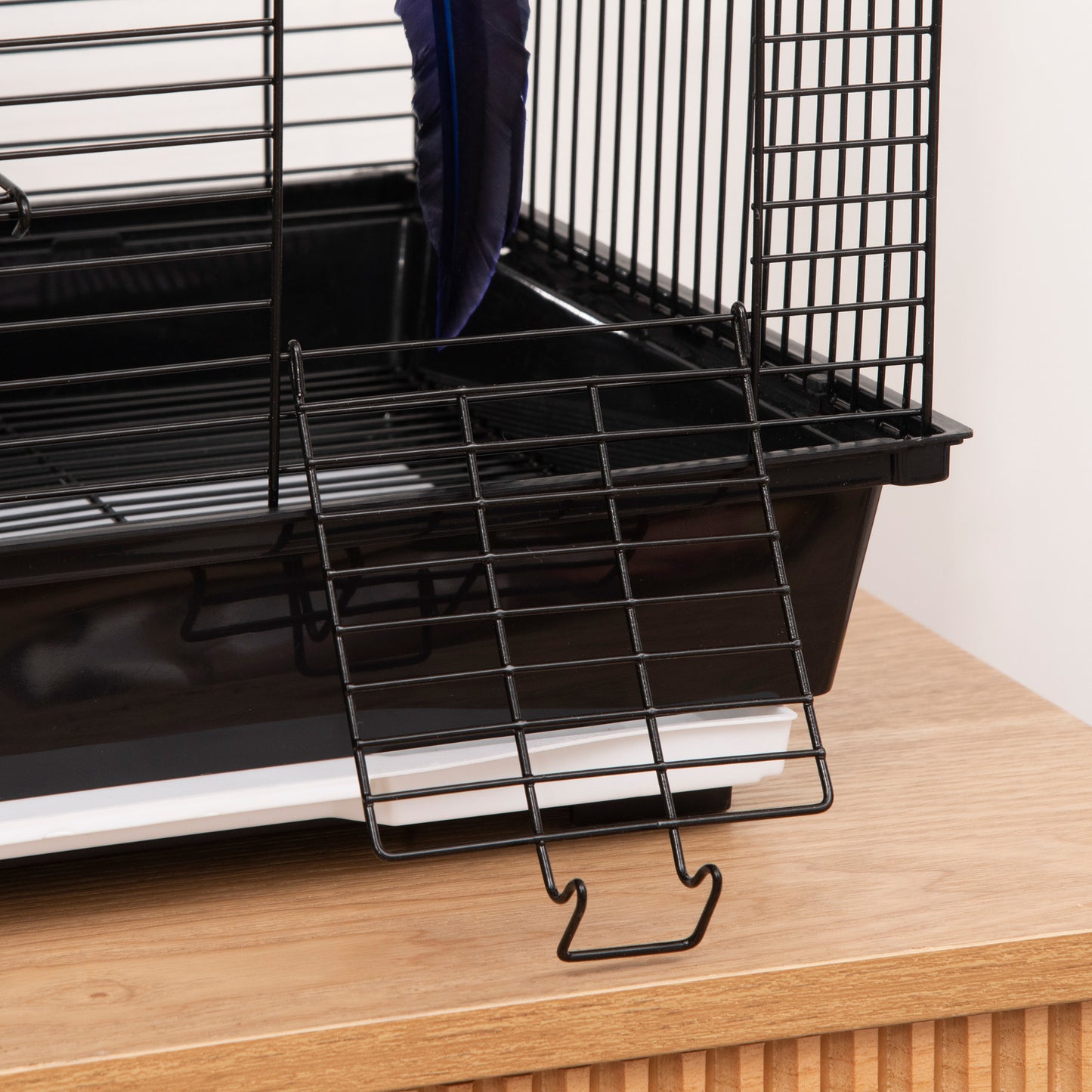 Metal Bird Cage for Parrot, Cockatiel, Budgie, Finch, Canary w/ Food Containers, Swing Ring, Tray Handle, 39 x 33 x 47cm