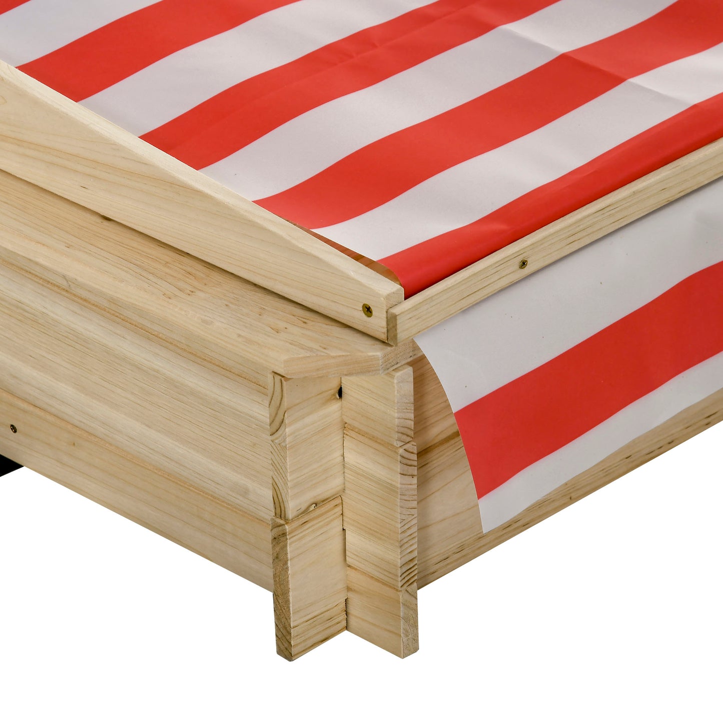 Kids Wooden Sand Pit with Adjustable Canopy Cover