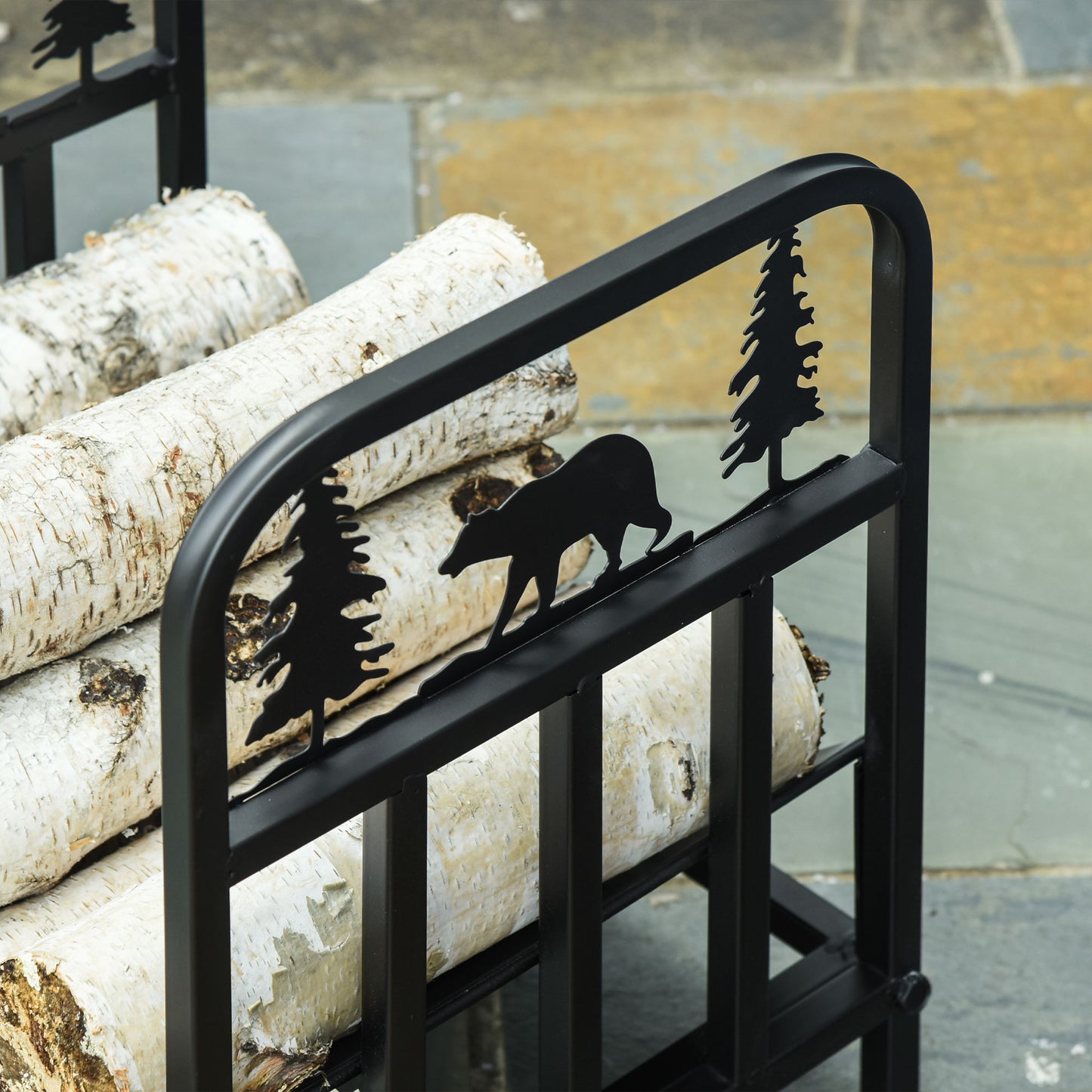 Fire Wood Rack Arced Fireplace Wood Storage